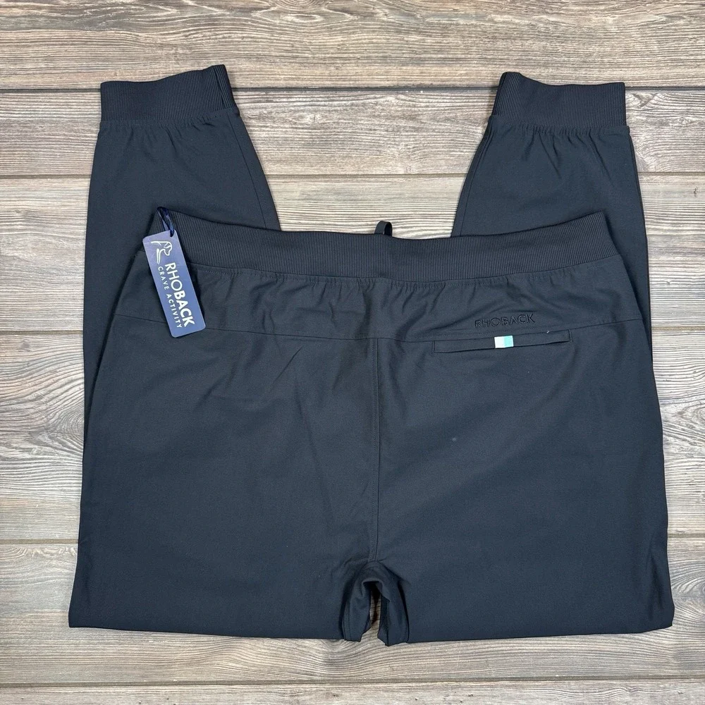Rhoback Men's Dashers Performance Joggers‎ Pants Size 3XL Black Pockets NWT